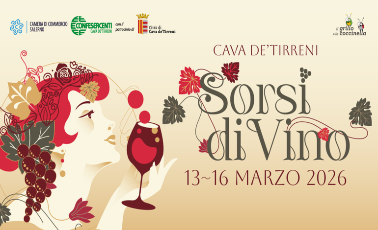 &ldquo;Sorsi diVino&rdquo;, dal 13 al 16 marzo torna a Cava de&rsquo; Tirreni l&rsquo;evento dedicato alla cultura del vino&nbsp;